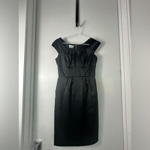 London Times Charcoal Pleated Mini Dress